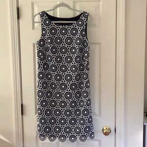 Talbots Blue and White Midi Dress